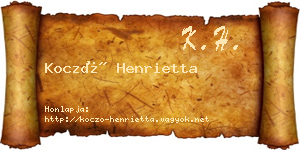 Koczó Henrietta névjegykártya