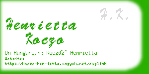 henrietta koczo business card